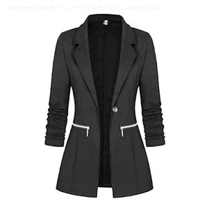 Genhoo lightweight, stretchy Blazer, Long Sleeve